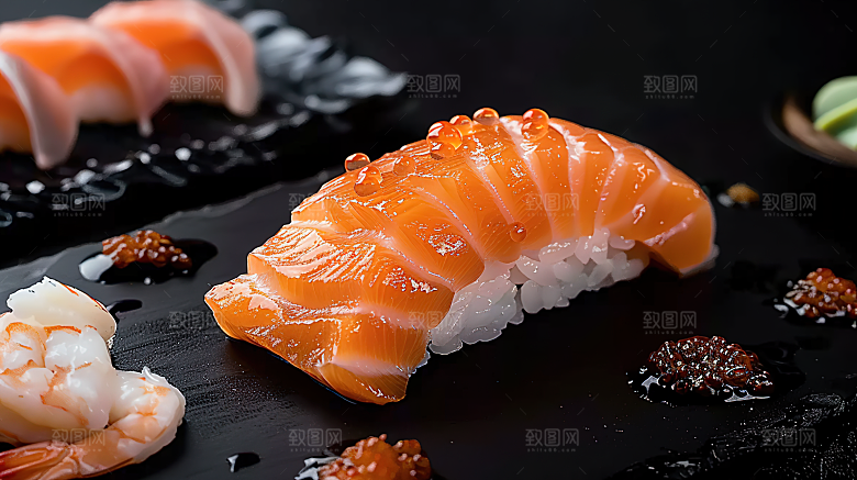 新鲜鱼类美味鱼生海鲜美食海产三文鱼