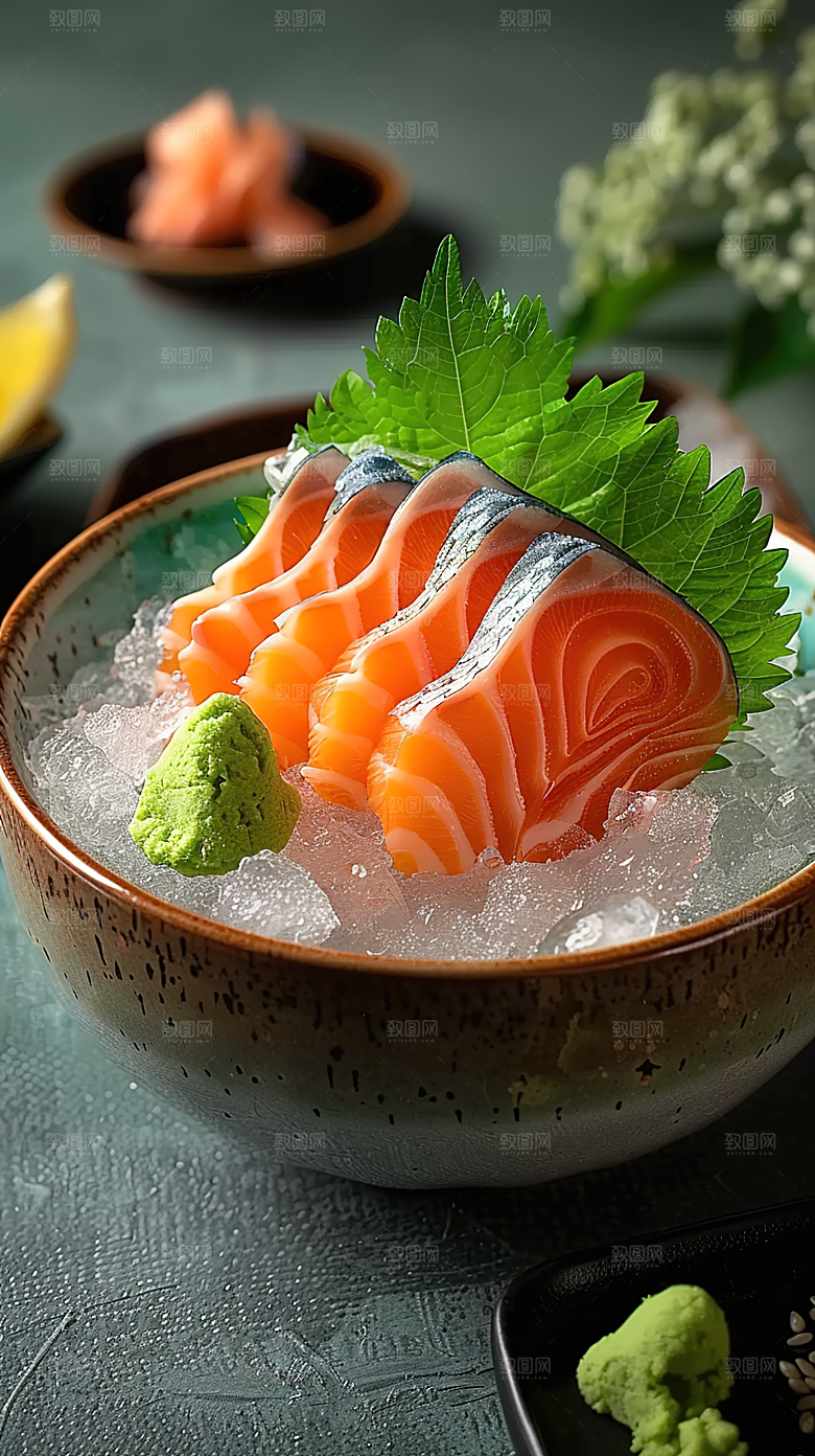 新鲜鱼类美味鱼生海鲜美食海产三文鱼