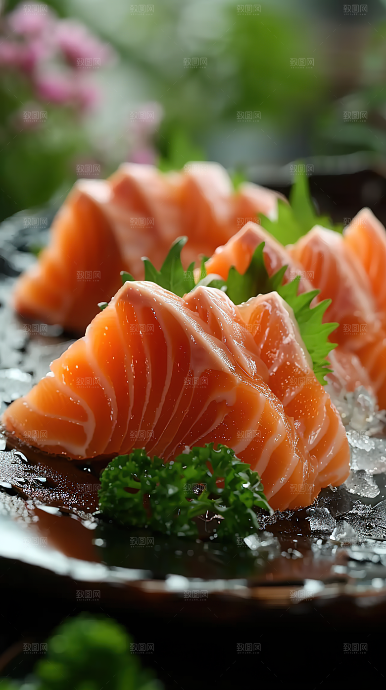 新鲜鱼类美味鱼生海鲜美食海产三文鱼