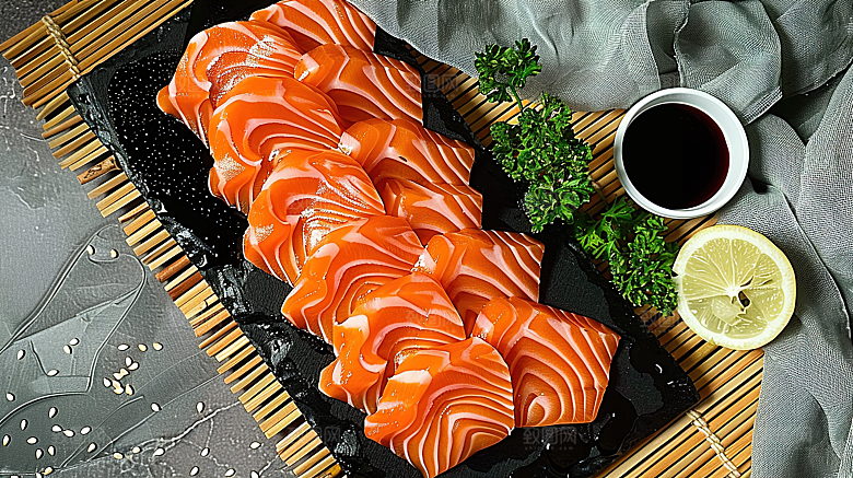 海鲜鱼生鱼类美食三文鱼美味新鲜海产