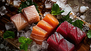 海鲜鱼生鱼类美食三文鱼美味新鲜海产