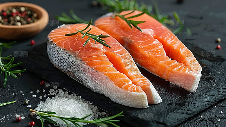 海产美食海鲜鱼生新鲜三文鱼鱼类美味