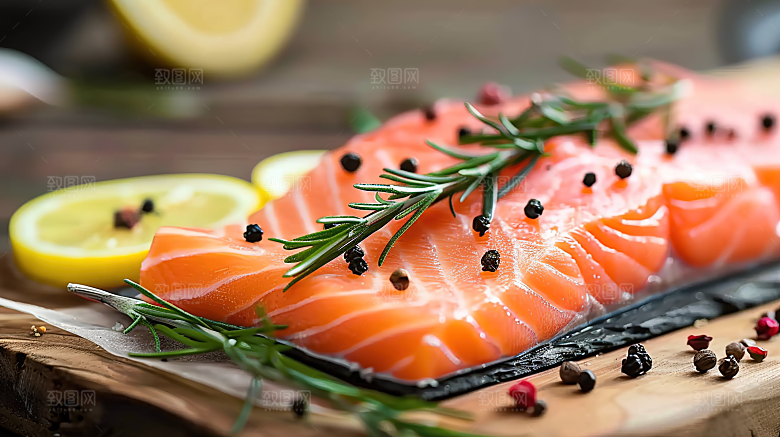 海产美食海鲜鱼生新鲜三文鱼鱼类美味