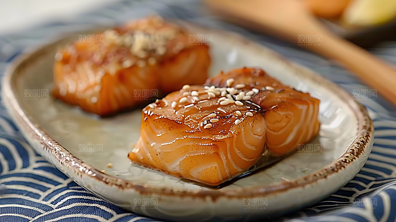 鱼类美味海鲜鱼生新鲜三文鱼海产美食