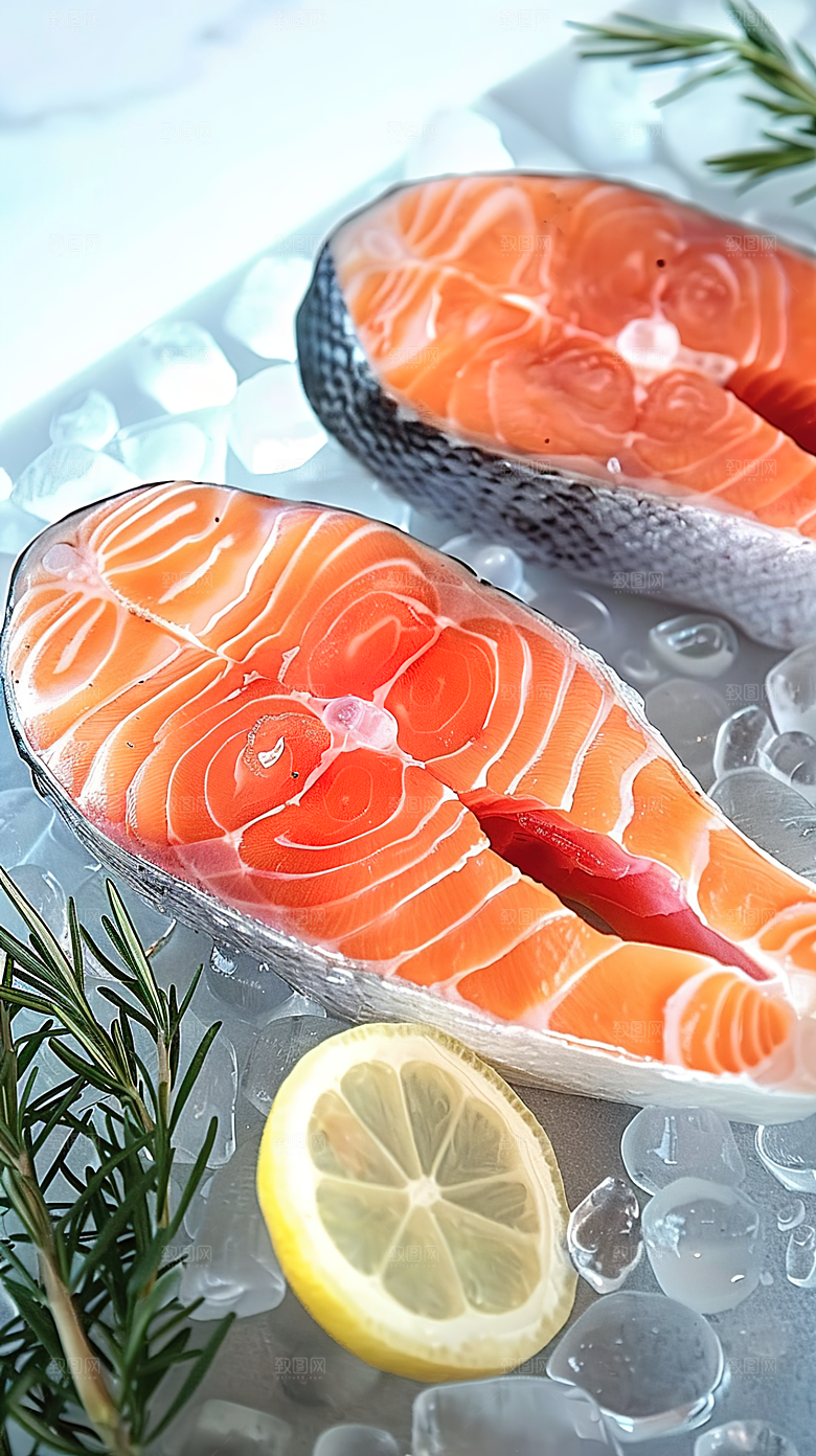鱼类美味海鲜鱼生新鲜三文鱼海产美食