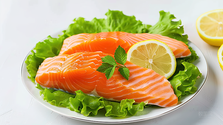 鱼类美味海鲜鱼生新鲜三文鱼海产美食