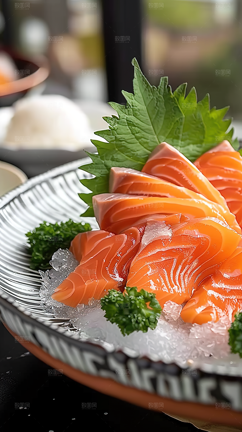 鱼类美味海鲜鱼生新鲜三文鱼海产美食