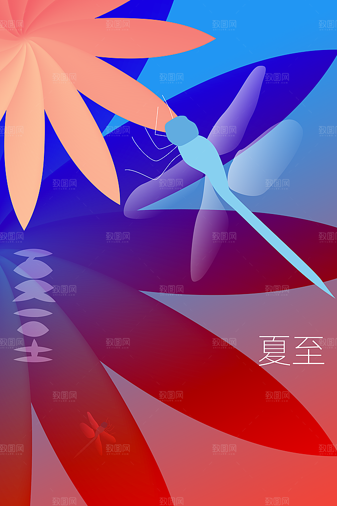 夏至节气传统海报