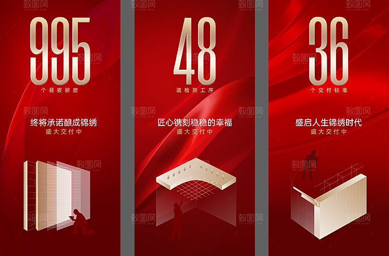 红盘精工工艺热销地产海报
