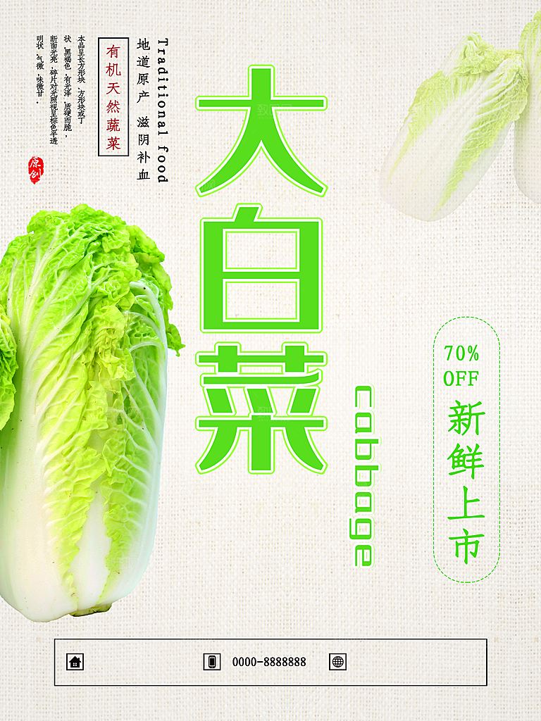 有机天然蔬菜大白菜