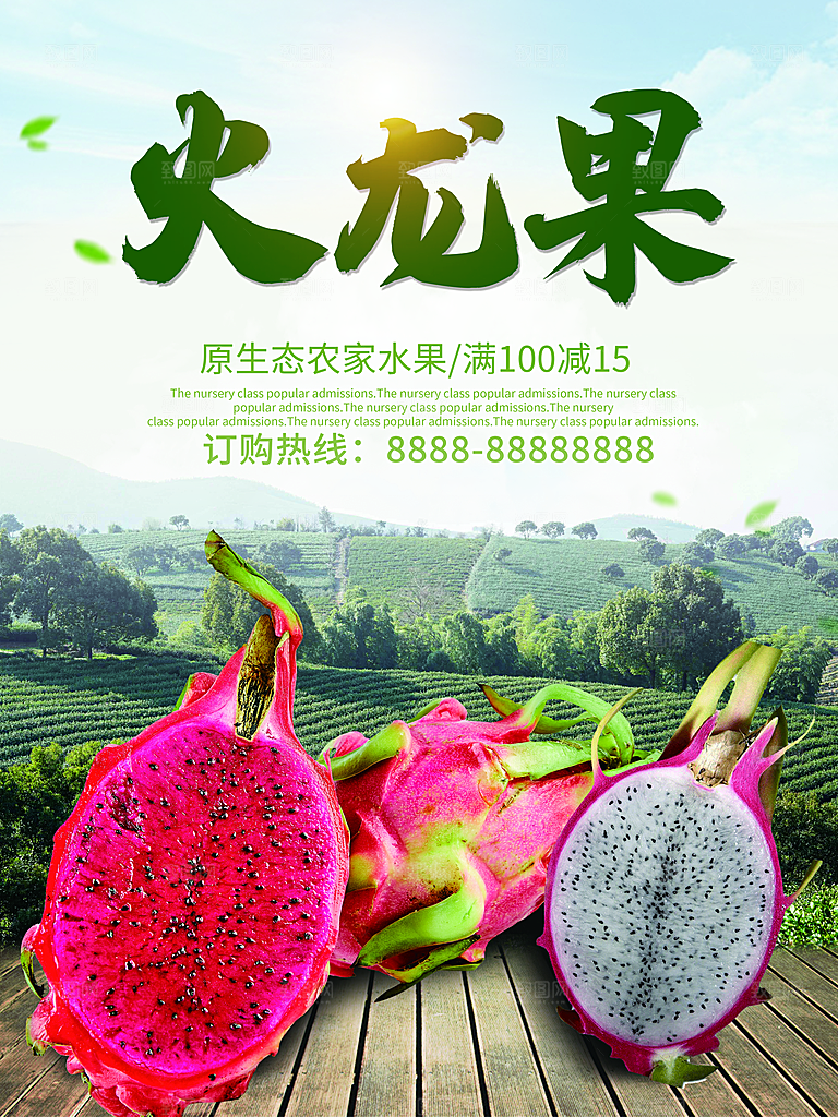 新鲜火龙果宣传海报