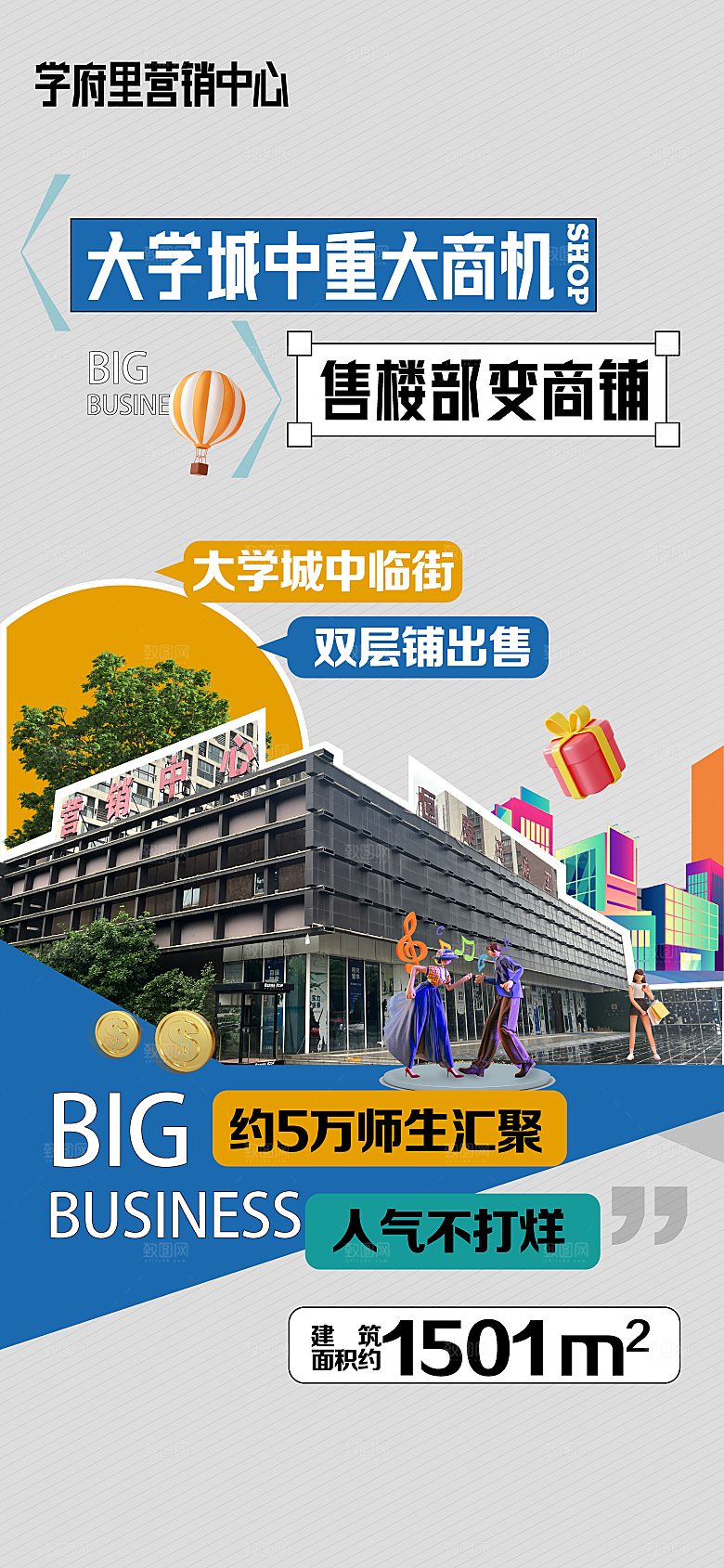 地产商铺系列商业海报