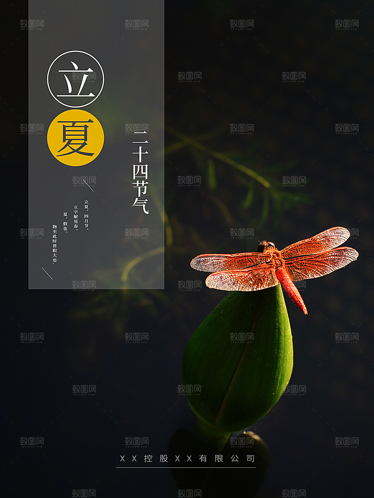 传统二十四节气立夏海报模板