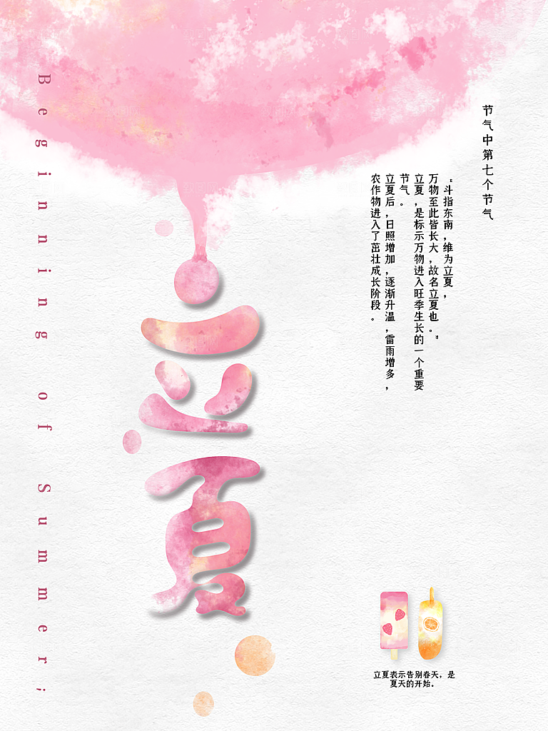 立夏节气简约大气海报