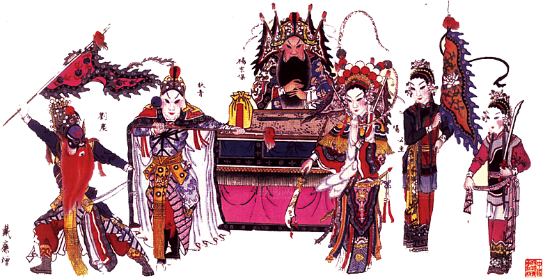 国粹戏曲人物免扣元素