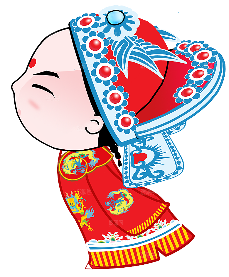 国潮风戏曲人物脸谱插画素材