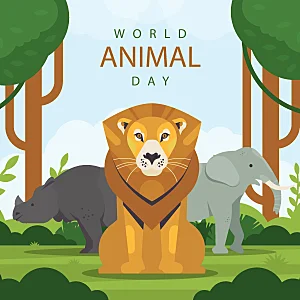 卡通森林动物插画海报素材