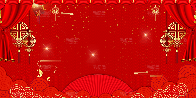 红色新年企业年会创意背景