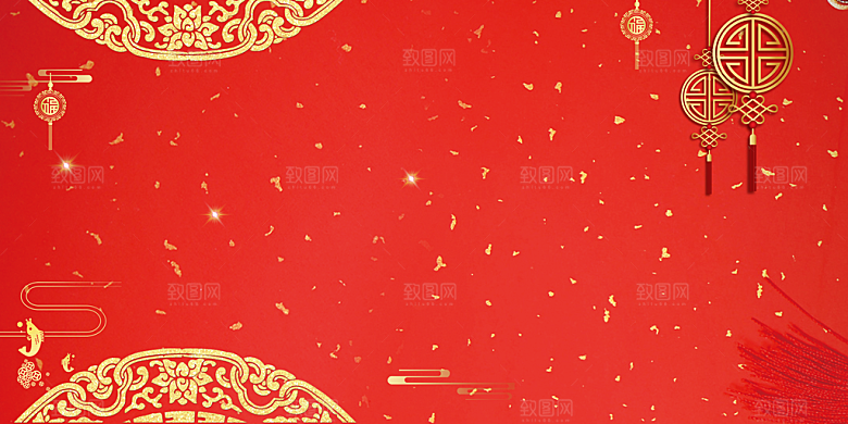 红色新年企业年会创意背景