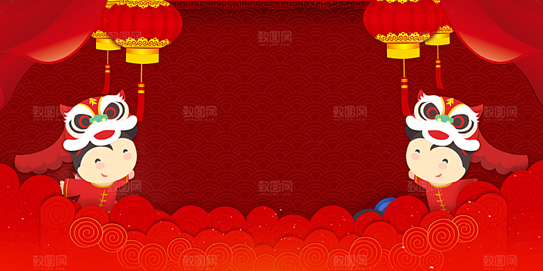 红色创意年会喜庆新年商务背景
