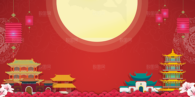 红色创意年会喜庆新年商务背景