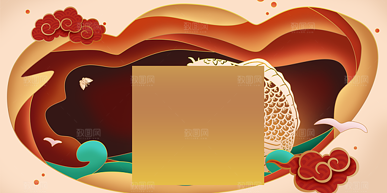 中国红色新年喜庆商务会议背景