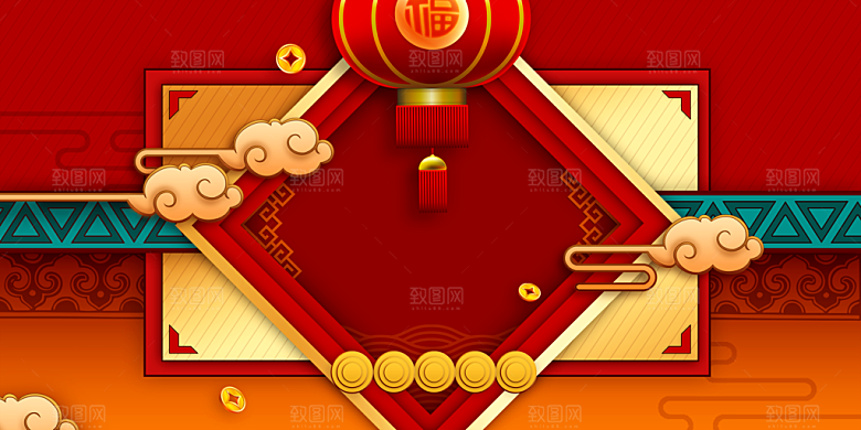 中国红色新年喜庆商务会议背景