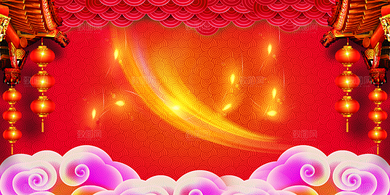 中国红色新年喜庆商务会议背景