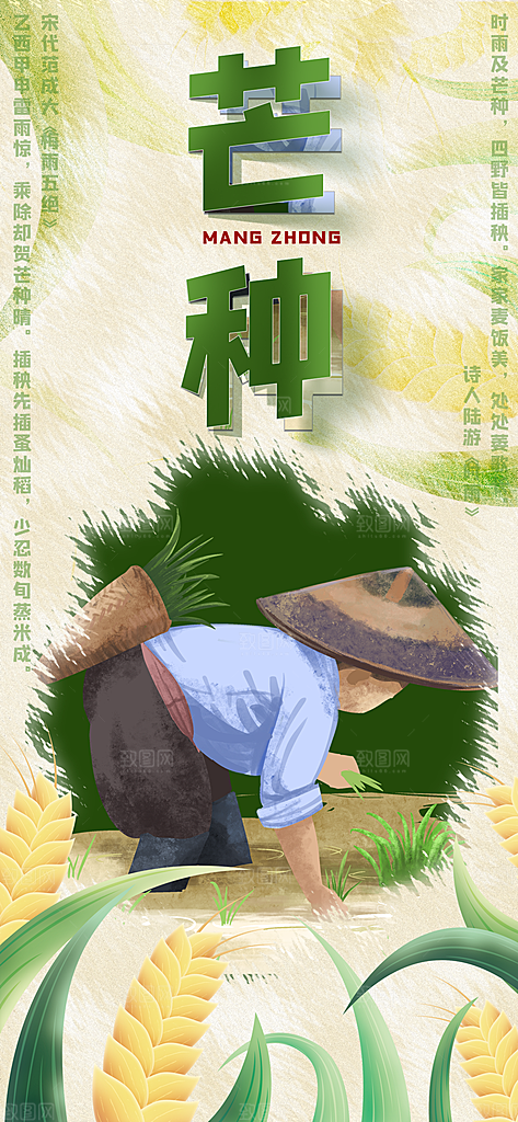 中国传统二十四节气芒种节气海报设计素材