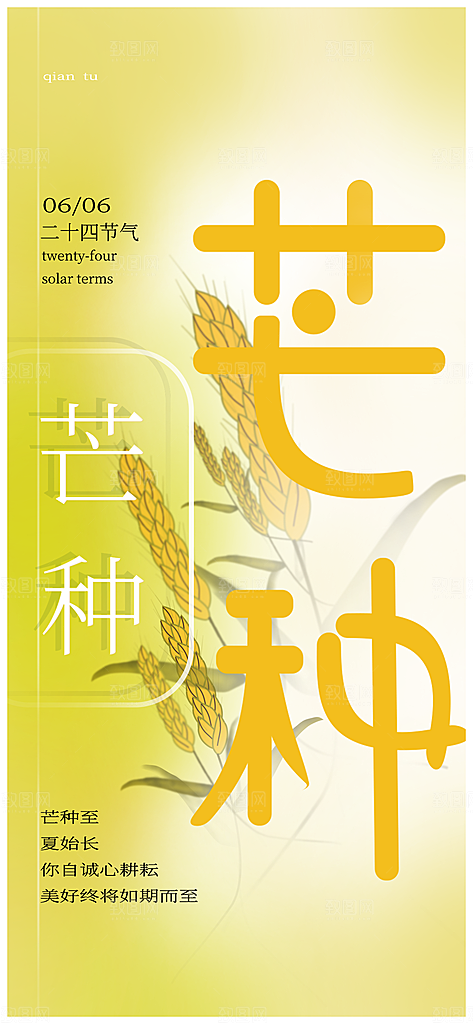 中国传统二十四节气芒种节气海报设计素材