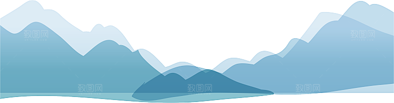 中国风复古山水水墨免扣元素