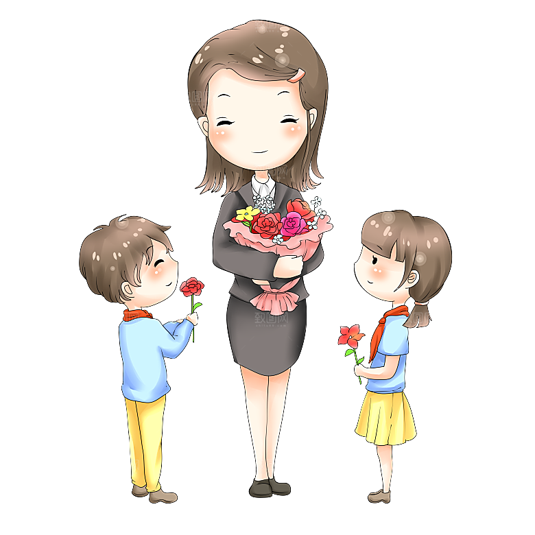 卡通可爱教师节免扣PNG素材