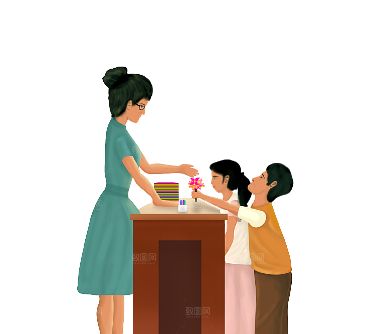 简约大气教师节节日插画元素