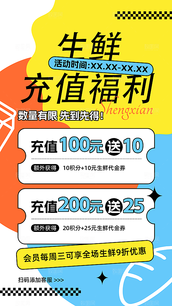 商品零售食品生鲜会员充值促销