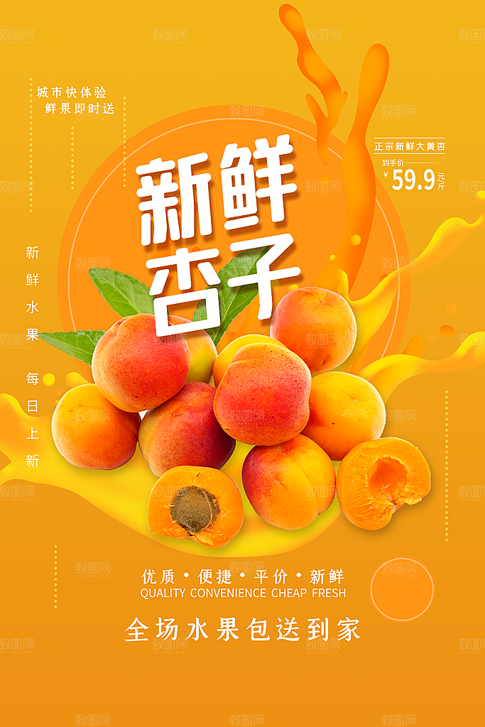 杏子海报设计素材源文件