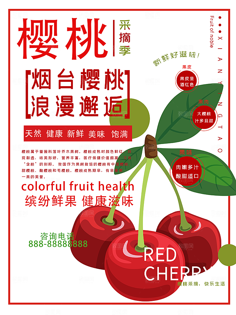 新鲜水果樱桃海报