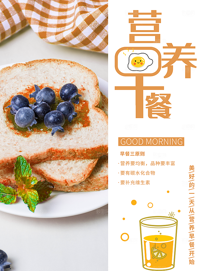 营养早餐宣传海报