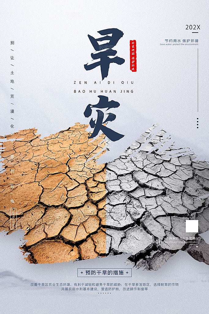 保护环境旱灾宣传文化海报