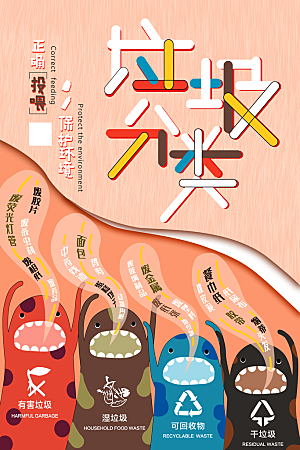 创意垃圾分类宣传海报