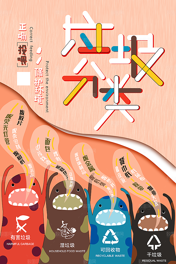 创意垃圾分类宣传海报
