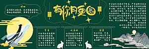 学校校园中秋节节日黑板报展板