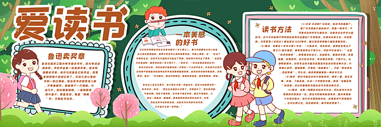 学校校园读书阅读黑板报素材