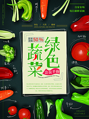 天然绿色蔬菜海报