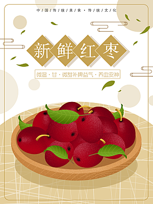 新鲜红枣宣传海报