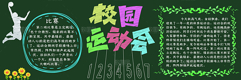 学校校园运动会黑板报素材