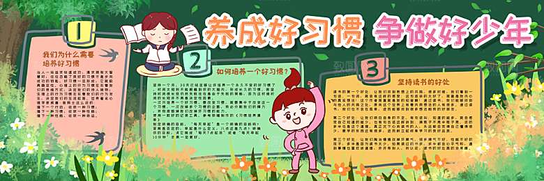 学校校园好习惯黑板报展板