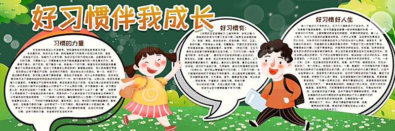 学校校园好习惯黑板报展板