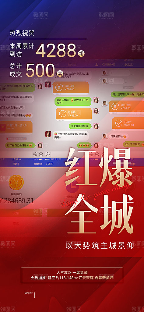 房地产销售中介加推业绩表彰喜报