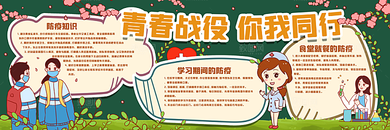 学校校园疫情黑板报展板