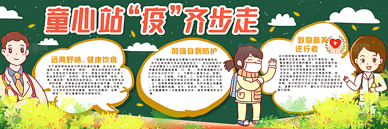 学校校园疫情黑板报展板